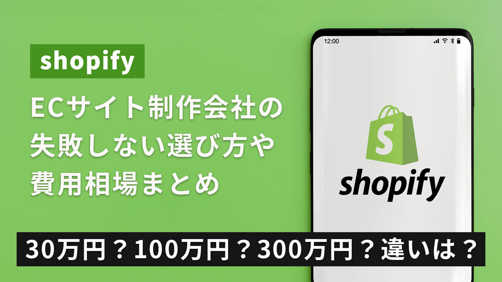 【Shopify】ECサイト制作代行会社の失敗しない選び方や、ECサイト制作費用相場